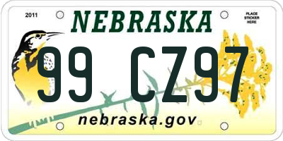 NE license plate 99CZ97