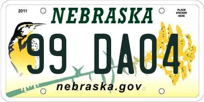 NE license plate 99DA04