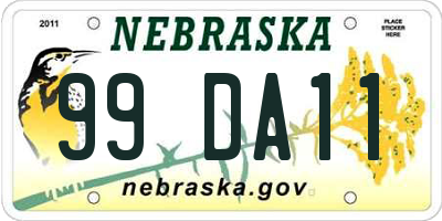 NE license plate 99DA11