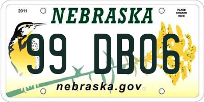 NE license plate 99DB06