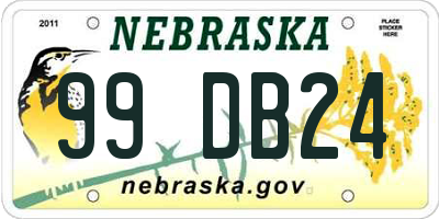 NE license plate 99DB24