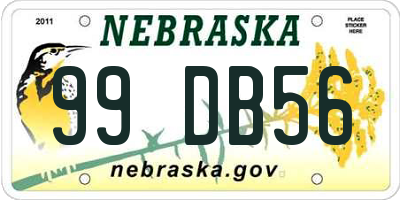 NE license plate 99DB56