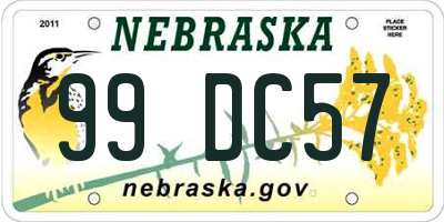 NE license plate 99DC57