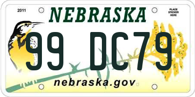 NE license plate 99DC79