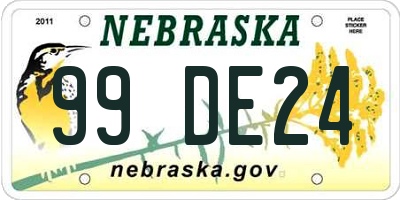 NE license plate 99DE24
