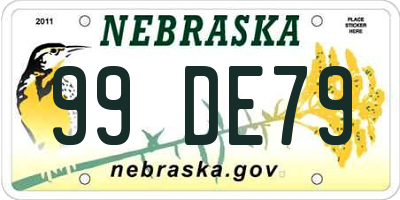 NE license plate 99DE79