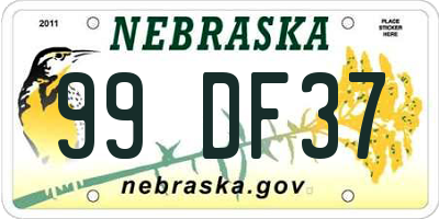 NE license plate 99DF37