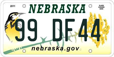 NE license plate 99DF44