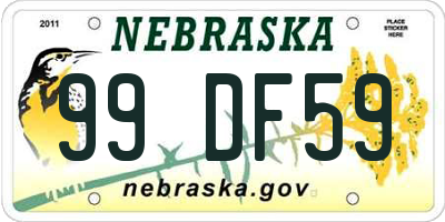 NE license plate 99DF59