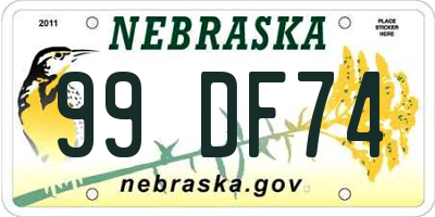 NE license plate 99DF74