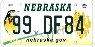 NE license plate 99DF84