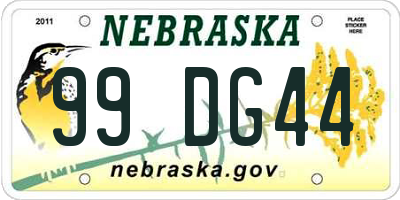 NE license plate 99DG44