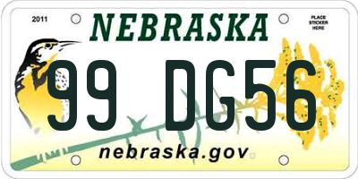 NE license plate 99DG56