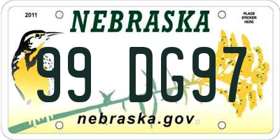 NE license plate 99DG97