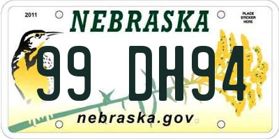 NE license plate 99DH94