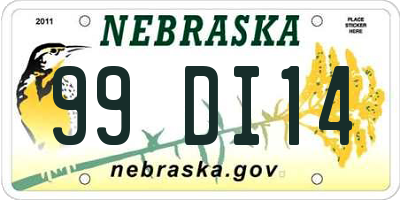 NE license plate 99DI14
