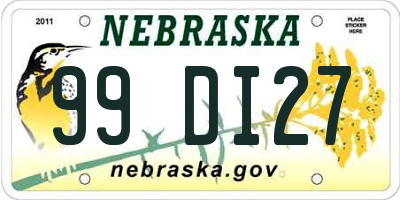 NE license plate 99DI27