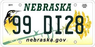 NE license plate 99DI28