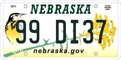 NE license plate 99DI37