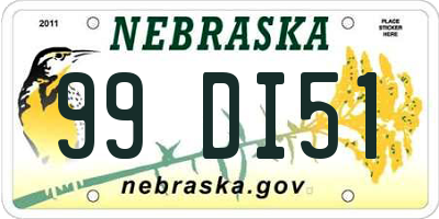 NE license plate 99DI51