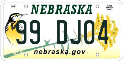 NE license plate 99DJ04