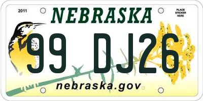 NE license plate 99DJ26