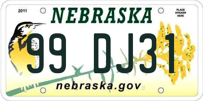 NE license plate 99DJ31