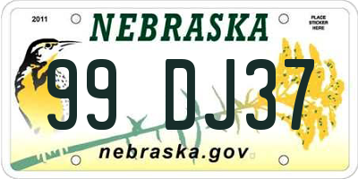 NE license plate 99DJ37