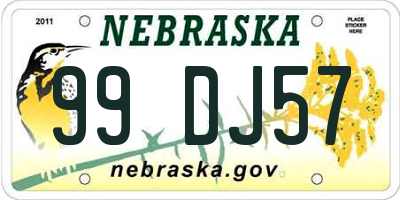 NE license plate 99DJ57