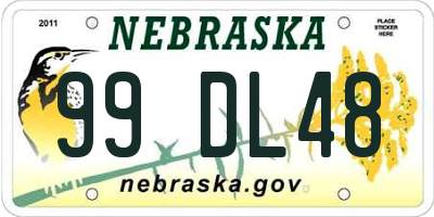NE license plate 99DL48