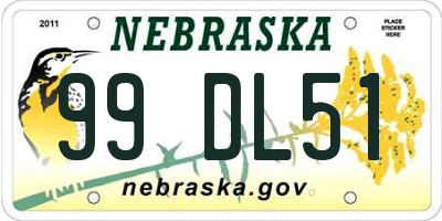 NE license plate 99DL51