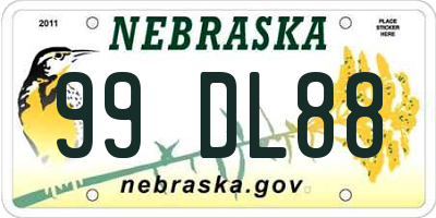 NE license plate 99DL88