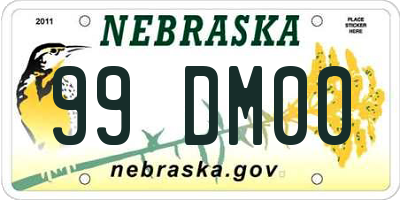 NE license plate 99DM00