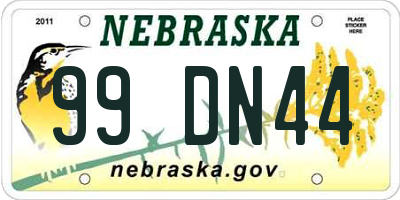 NE license plate 99DN44