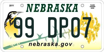 NE license plate 99DP07