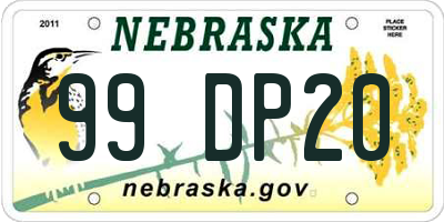 NE license plate 99DP20