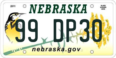 NE license plate 99DP30