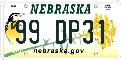 NE license plate 99DP31