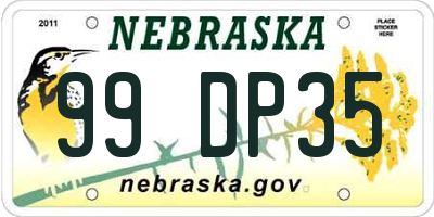 NE license plate 99DP35