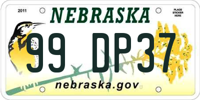 NE license plate 99DP37