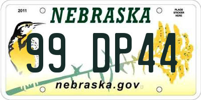 NE license plate 99DP44