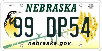 NE license plate 99DP54