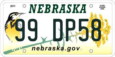 NE license plate 99DP58