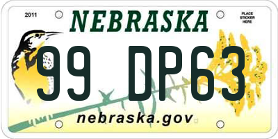 NE license plate 99DP63