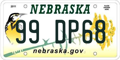 NE license plate 99DP68