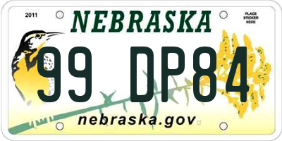 NE license plate 99DP84