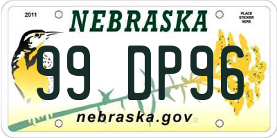 NE license plate 99DP96