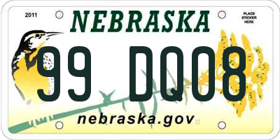 NE license plate 99DQ08