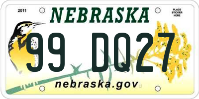 NE license plate 99DQ27