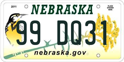NE license plate 99DQ31